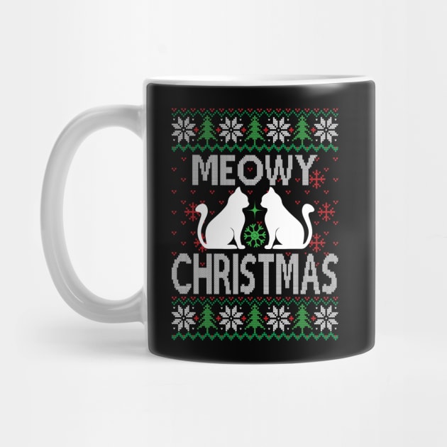 meowy christmas ugly christmas sweater by MZeeDesigns